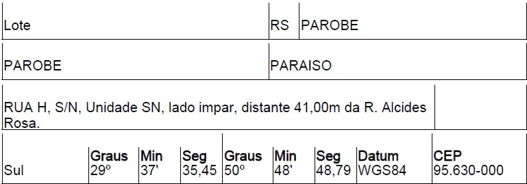 PAROBE - PARAÍSO