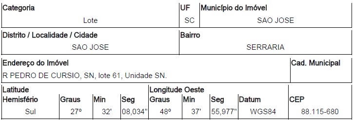 SAO JOSE - SERRARIA